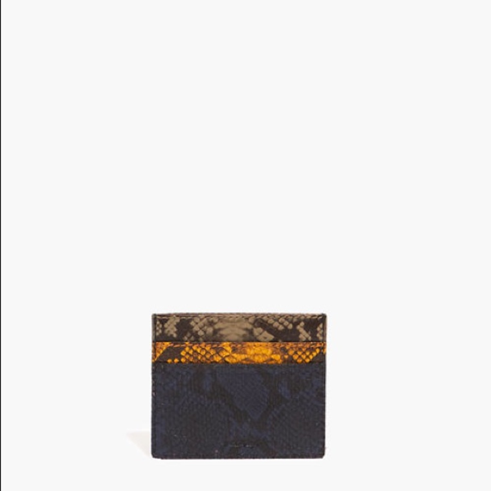 Madewell Wallet Card Case Colorblock Snake Embossed NWT